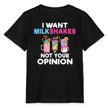 I love Milkshakes Milkshake Gift - Stanley/Stella MINI CREATOR Kids’ T-Shirt - black - Front - Mikhail (115cm)
