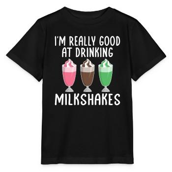 Ich liebe Milchshakes Milchshake Geschenk - Stanley/Stella Kinder T-Shirt MINI CREATOR  - Schwarz - Vorne - Mikhail (115cm)