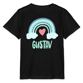 Gustav Name Regenbogen Baby - Stanley/Stella Kinder T-Shirt MINI CREATOR  - Schwarz - Vorne - Mikhail (115cm)