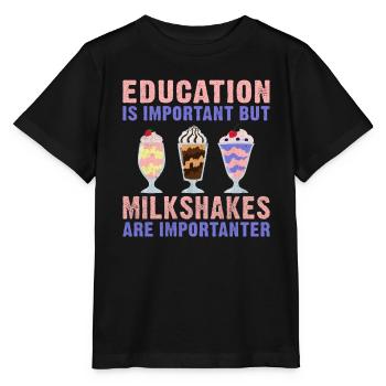 I love Milkshakes Milkshake Gift - Stanley/Stella MINI CREATOR Kids’ T-Shirt - black - Front - Mikhail (115cm)