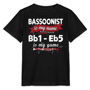 Holzblasinstrument Musik Bassoonist - Stanley/Stella Kinder T-Shirt MINI CREATOR  - Schwarz - Vorne - Mikhail (115cm)