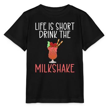 I love Milkshakes Milkshake Gift - Stanley/Stella MINI CREATOR Kids’ T-Shirt - black - Front - Mikhail (115cm)