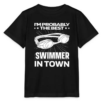 Swimming Float Goggles - Stanley/Stella MINI CREATOR Kids’ T-Shirt - black - Front - Mikhail (115cm)