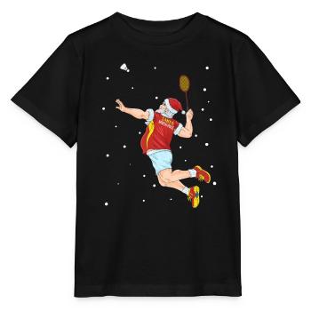 Badminton Federball Weihnachten - Stanley/Stella Kinder T-Shirt MINI CREATOR  - Schwarz - Vorne - Mikhail (115cm)