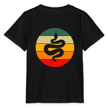 Predator Animal Lovers Gift Retro Snake - Stanley/Stella MINI CREATOR Kids’ T-Shirt - black - Front - Mikhail (115cm)