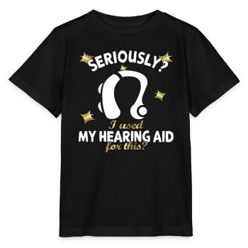 Schwerhörig Gehörlosen Gebärtensprache - Stanley/Stella Kinder T-Shirt MINI CREATOR  - Schwarz - Vorne - Mikhail (115cm)