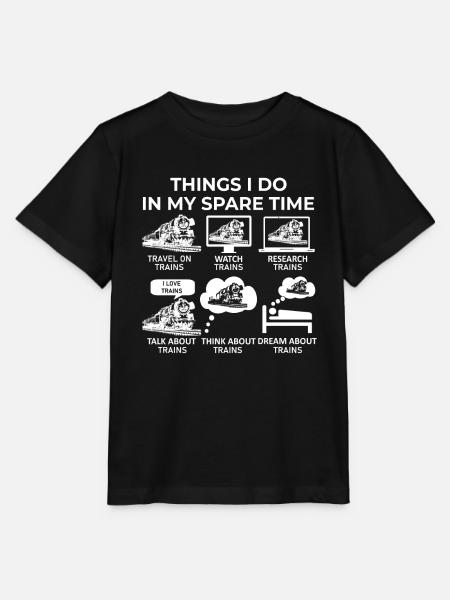 Dinge, die ich in meiner Freizeit mache - Züge - Stanley/Stella Kinder T-Shirt MINI CREATOR - Schwarz