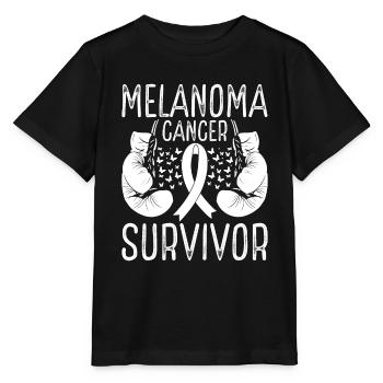 Melanoma Cancer Survivor Awareness Ribbon Gloves - Stanley/Stella MINI CREATOR Kids’ T-Shirt - black - Front - Mikhail (115cm)