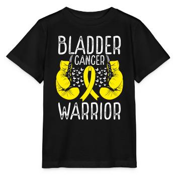 Bladder Cancer Warrior Awareness Ribbon Gloves - Stanley/Stella MINI CREATOR Kids’ T-Shirt - black - Front - Mikhail (115cm)
