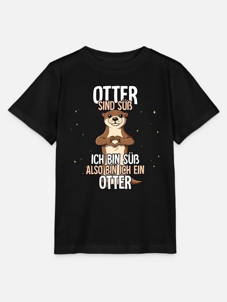 Otter Sind Süß Otter - Stanley/Stella Kinder T-Shirt MINI CREATOR - Schwarz
