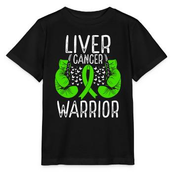 Liver Cancer Warrior Awareness Ribbon Gloves - Stanley/Stella MINI CREATOR Kids’ T-Shirt - black - Front - Mikhail (115cm)