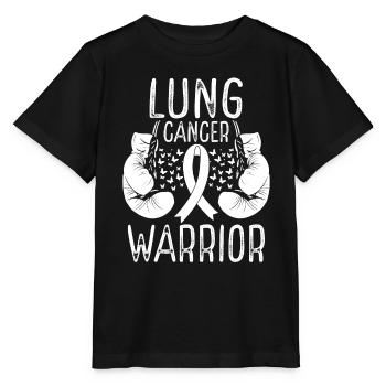 Lung Cancer Warrior Awareness Ribbon Gloves - Stanley/Stella MINI CREATOR Kids’ T-Shirt - black - Front - Mikhail (115cm)