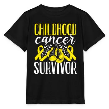 Childhood Cancer Awareness Ribbon Gloves Survivor - Stanley/Stella MINI CREATOR Kids’ T-Shirt - black - Front - Mikhail (115cm)
