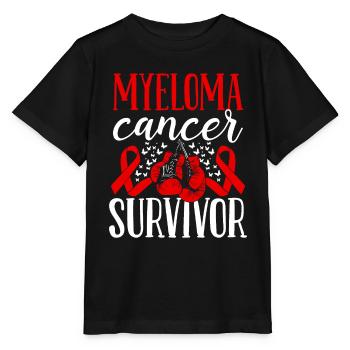 Myeloma Cancer Awareness Ribbon Gloves Survivor - Stanley/Stella MINI CREATOR Kids’ T-Shirt - black - Front - Mikhail (115cm)