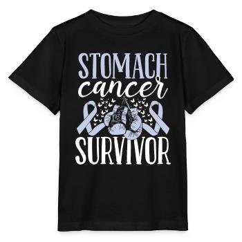 Stomach Cancer Awareness Ribbon Gloves Survivor - Stanley/Stella MINI CREATOR Kids’ T-Shirt - black - Front - Mikhail (115cm)