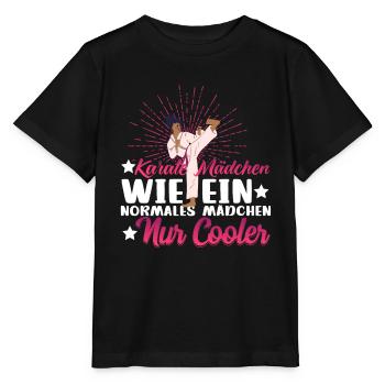 Karate Mädchen wie ein normales Mädchen - Stanley/Stella Kinder T-Shirt MINI CREATOR  - Schwarz - Vorne - Mikhail (115cm)