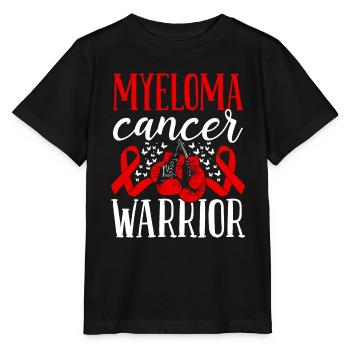 Myeloma Cancer Awareness Ribbon Gloves Warrior - Stanley/Stella MINI CREATOR Kids’ T-Shirt - black - Front - Mikhail (115cm)