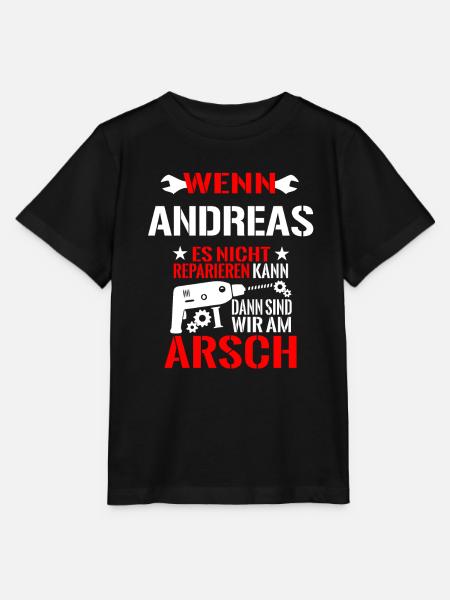 Andreas Es Nicht Reparieren Kann am Arsch Lustig - Stanley/Stella Kinder T-Shirt MINI CREATOR  - Schwarz