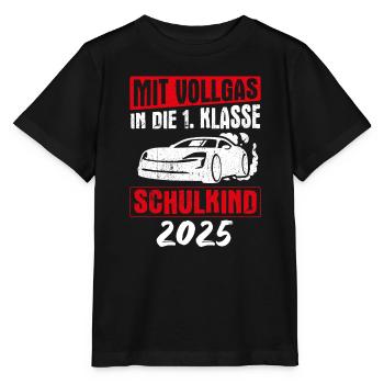 Mit Vollgas in die 1. Klasse, Schulkind 2025 - - Stanley/Stella Kinder T-Shirt MINI CREATOR  - Schwarz - Vorne - Mikhail (115cm)