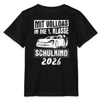 Mit Vollgas in die 1. Klasse, Schulkind 2026 - Ren - Stanley/Stella Kinder T-Shirt MINI CREATOR  - Schwarz - Vorne - Mikhail (115cm)
