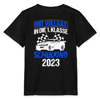 Mit Vollgas in die 1. Klasse, Schulkind 2023 - Ren - Stanley/Stella Kinder T-Shirt MINI CREATOR  - Schwarz - Vorne - Mikhail (115cm)