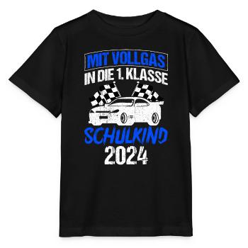 Mit Vollgas in die 1. Klasse, Schulkind 2024 - - Stanley/Stella Kinder T-Shirt MINI CREATOR  - Schwarz - Vorne - Mikhail (115cm)
