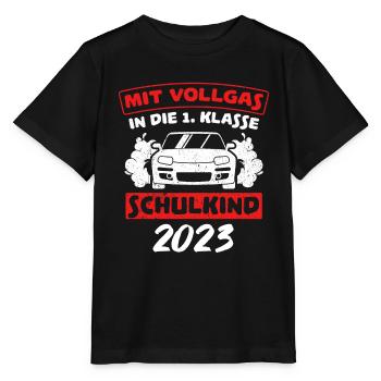 Mit Vollgas in die 1. Klasse, Schulkind 2023 - - Stanley/Stella Kinder T-Shirt MINI CREATOR  - Schwarz - Vorne - Mikhail (115cm)