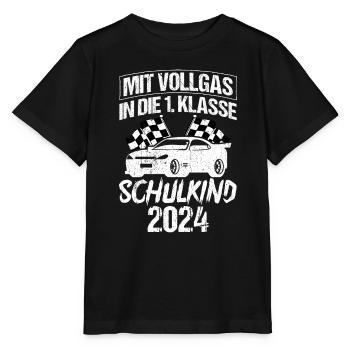 Mit Vollgas in die 1. Klasse, Schulkind 2024 - - Stanley/Stella Kinder T-Shirt MINI CREATOR  - Schwarz - Vorne - Mikhail (115cm)