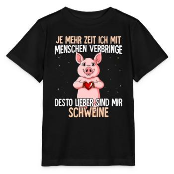Schweinchen - Stanley/Stella Kinder T-Shirt MINI CREATOR  - Schwarz - Vorne - Mikhail (115cm)