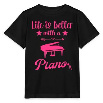 Pianiste Pianiste Piano - T-shirt bio MINI CREATOR Stanley/Stella Enfant - noir - Devant - Mikhail (115cm)
