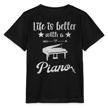 Pianiste Pianiste Piano - T-shirt bio MINI CREATOR Stanley/Stella Enfant - noir - Devant - Mikhail (115cm)
