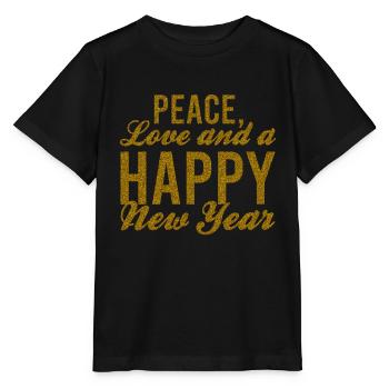 Réveillon du Nouvel An, Paix, Amour, Bonne Année - T-shirt bio MINI CREATOR Stanley/Stella Enfant - noir - Devant - Mikhail (115cm)