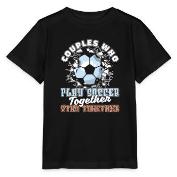 Football Footballer Couple - Stanley/Stella MINI CREATOR Kids’ T-Shirt - black - Front - Mikhail (115cm)