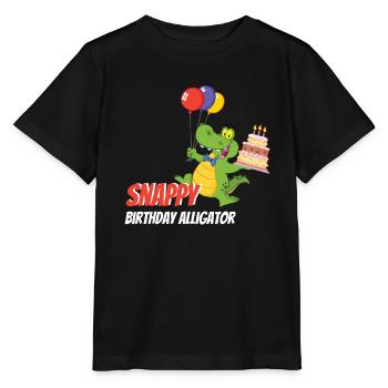 Snappy Birthday Alligator Crocodile - T-shirt bio MINI CREATOR Stanley/Stella Enfant - noir - Devant - Mikhail (115cm)