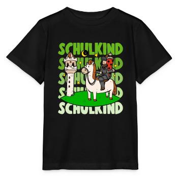 Einschulung Junge Rakete Schultüte Schulanfänger - Stanley/Stella Kinder T-Shirt MINI CREATOR  - Schwarz - Vorne - Mikhail (115cm)