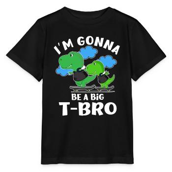 Gonna Be A Big Brother Dino Birth AnnouncementBaby - Stanley/Stella Kinder T-Shirt MINI CREATOR  - Schwarz - Vorne - Mikhail (115cm)