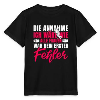 Eishockey Mädchen Eishockeyspielerin - Stanley/Stella Kinder T-Shirt MINI CREATOR  - Schwarz - Vorne - Mikhail (115cm)