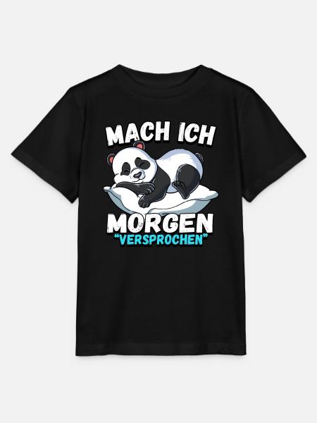 Mach Ich Morgen Versprochen Panda - Stanley/Stella Kinder T-Shirt MINI CREATOR - Schwarz