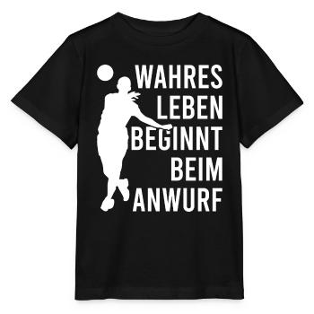 Handball Handballer Team Club Verein Fan Trainer - Stanley/Stella Kinder T-Shirt MINI CREATOR  - Schwarz - Vorne - Mikhail (115cm)