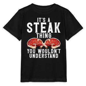 Steak Lover Steak Cadeau - T-shirt bio MINI CREATOR Stanley/Stella Enfant - noir - Devant - Mikhail (115cm)