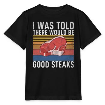 Cadeau de steak amateur de steak - T-shirt bio MINI CREATOR Stanley/Stella Enfant - noir - Devant - Mikhail (115cm)