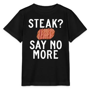 Cadeau de steak amateur de steak - T-shirt bio MINI CREATOR Stanley/Stella Enfant - noir - Devant - Mikhail (115cm)
