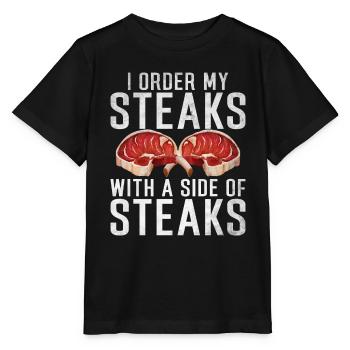 Steak Lover Steak Cadeau - T-shirt bio MINI CREATOR Stanley/Stella Enfant - noir - Devant - Mikhail (115cm)