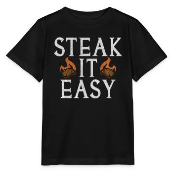 Steak Lover Steak Cadeau - T-shirt bio MINI CREATOR Stanley/Stella Enfant - noir - Devant - Mikhail (115cm)