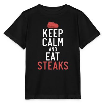 Steak Lover Steak Cadeau - T-shirt bio MINI CREATOR Stanley/Stella Enfant - noir - Devant - Mikhail (115cm)