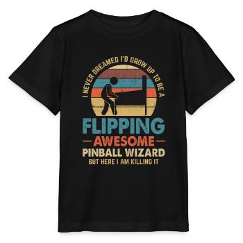 Retro Pinball Machine Vintage Arcade Spiel Flipper - Stanley/Stella Kinder T-Shirt MINI CREATOR  - Schwarz - Vorne - Mikhail (115cm)