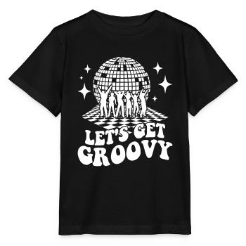 Retro Groovy Club Vintage Party Funny Disco Ball - T-shirt bio MINI CREATOR Stanley/Stella Enfant - noir - Devant - Mikhail (115cm)