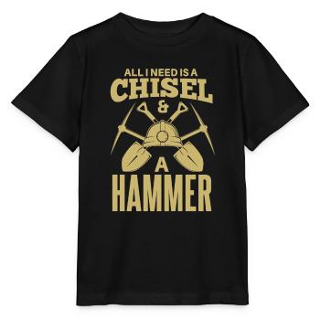 Cooles Goldgräber Mineralien Sammler - Stanley/Stella Kinder T-Shirt MINI CREATOR  - Schwarz - Vorne - Mikhail (115cm)