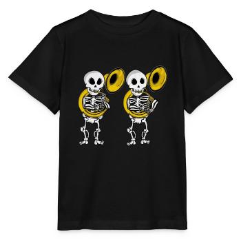 Sousaphone Player Skeleton Music Big Band Sousaphone - Stanley/Stella MINI CREATOR Kids’ T-Shirt - black - Front - Mikhail (115cm)