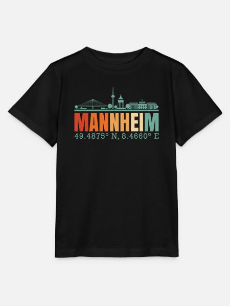 Mannheim Skyline - Stanley/Stella Kinder T-Shirt MINI CREATOR  - Schwarz